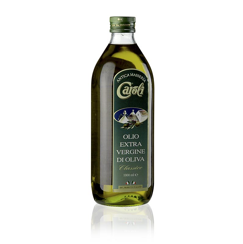 Extra virgin olivolja, Caroli Antica Masseria Classico, delikat fruktig - 1 liter - Flaska