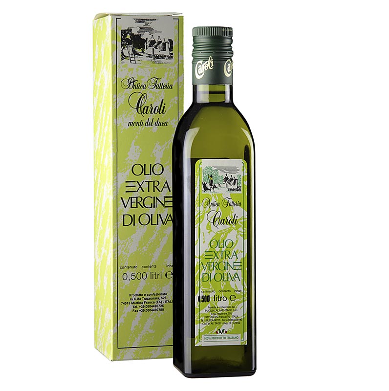 Ekstraneitsytoliivioljy, Caroli Antica Fattoria, 1. puristus - 500 ml - Pullo