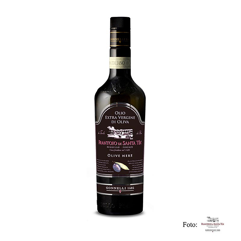 Extra virgin olivenolje, Santa Tea Gonnelli Dolce Delicato, svarte oliven - 750 ml - Flaske