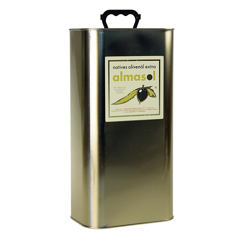 Minyak zaitun extra virgin, Almasol, asam 0,2%, Gourmet 2012 - 5 liter - kaleng kecil