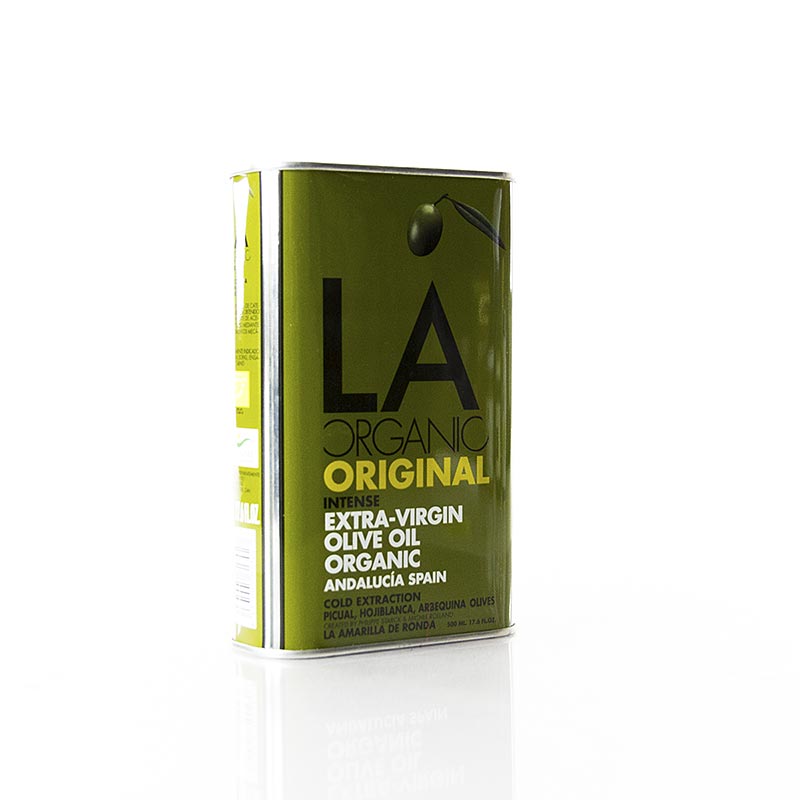 Minyak zaitun extra virgin, La Ronda Intenso Eco (tabung oleh Philippe Starck), ORGANIK - 500ml - kaleng kecil