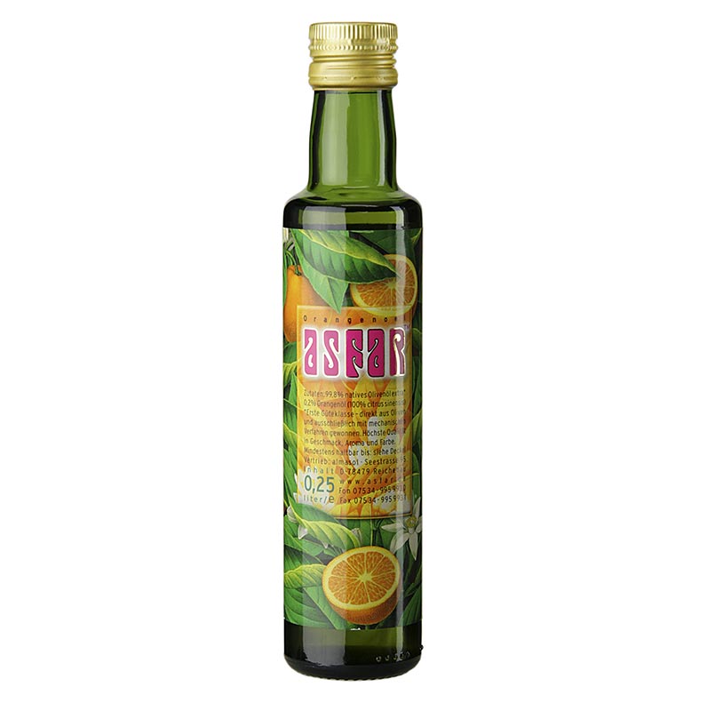 Oliivioljy, appelsiinioljylla, Espanja, Asfar - 250 ml - Pullo