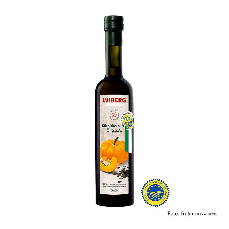 Olio di semi di zucca Wiberg della Stiria, IGP, puro al 100%. - 500 ml - Bottiglia
