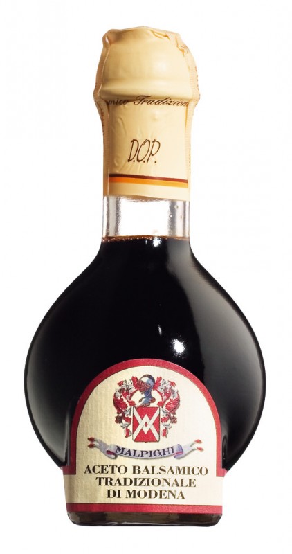 Aceto Balsamico Tradizionale DOP Affinato, 12 anni, confezione regalo, Malpighi - 100 ml - Bottiglia