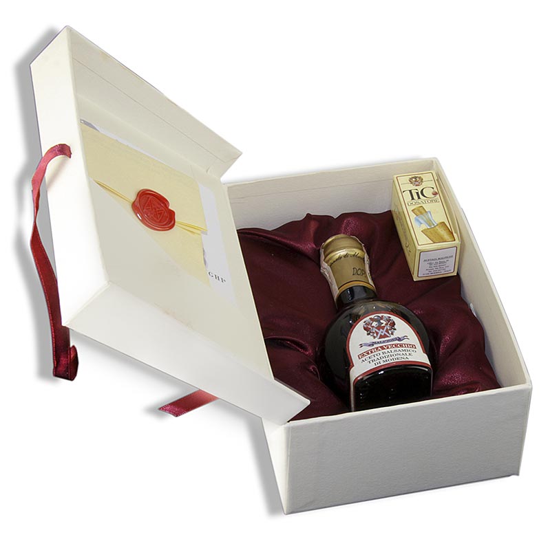Aceto Balsamico Traditionale, DOP Ciliegio, 50 anos, caja de regalo ligera, Malpighi - 100ml - Botella
