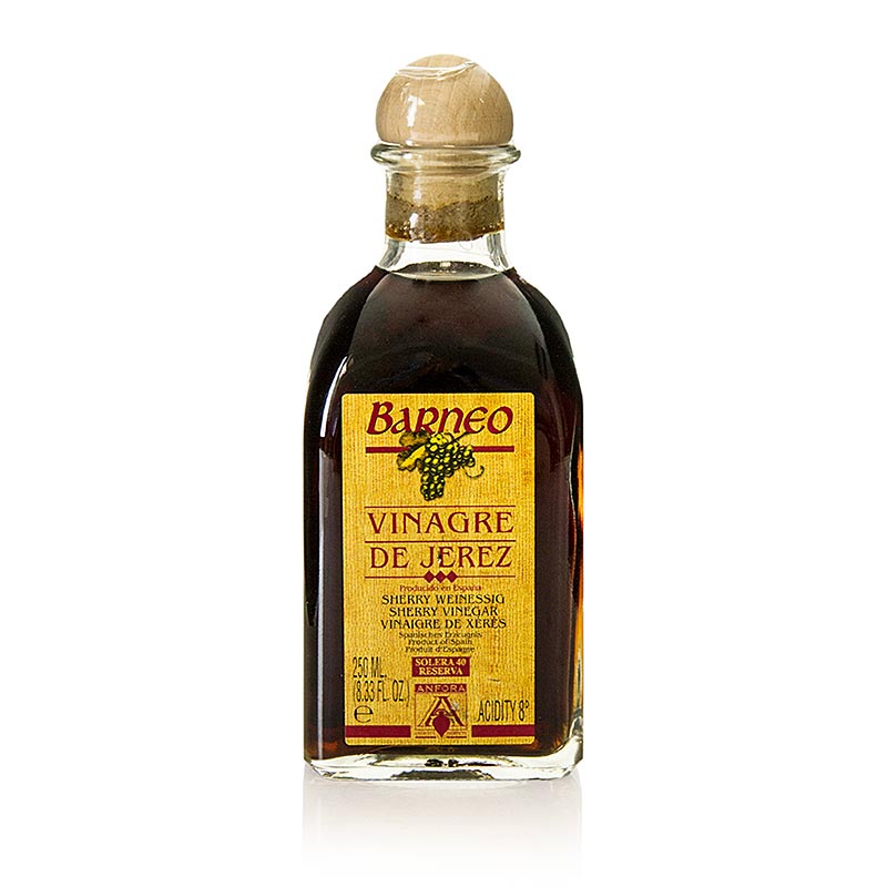 Cuka Sherry Solera Reserva, 40 tahun, asam 8-9%, Barneo - 250ml - Botol