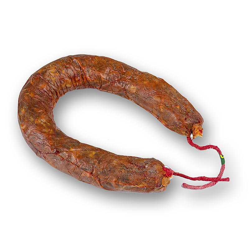 Chorizo Heradura Picante (forma de herradura) de cerdo iberico - aproximadamente 300 gramos - vacio