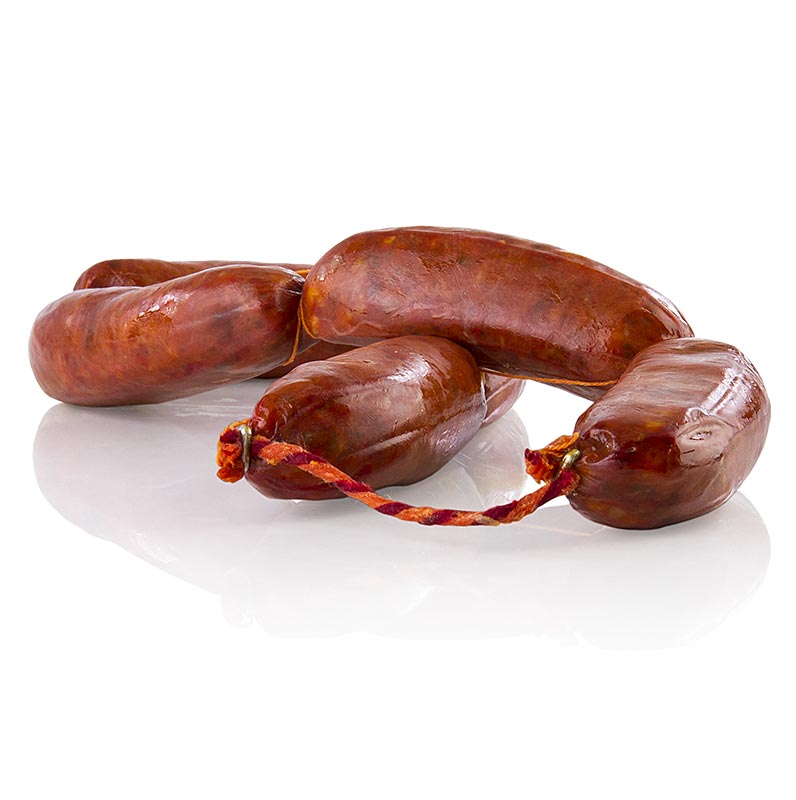 Xorico rosari, picant, embotits, qualitat senzilla, de la Stra Julia - 300 g aprox - buit Xorico rosari, picant, embotits, qualitat senzilla, de la Stra Julia - 300 g aprox - buit