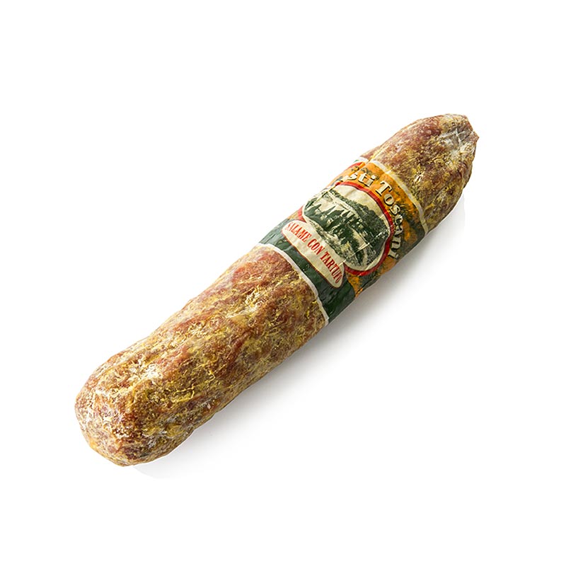 Tryffelsalami, ca 23 cm, Ø 4 cm, med sommartryfflar, Gusti Toscani - ca 400 g - Vakuum