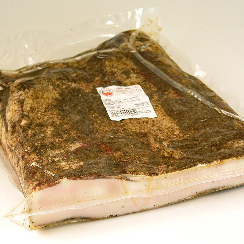 Lardo - Toskansk bacon, Montalcino salumi - ca 4,2 kg - vakuum Lardo - Toskansk bacon, Montalcino salumi - ca 4,2 kg - vakuum