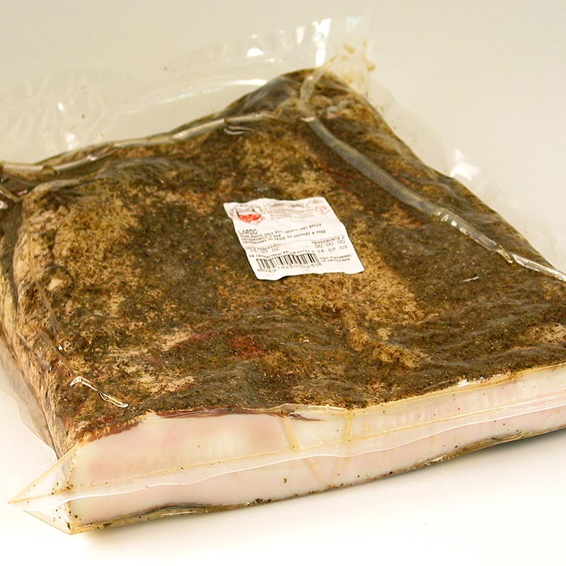 Lardo - bacon Tuscan, Montalcino salumi - lebih kurang 5 kg - vakum