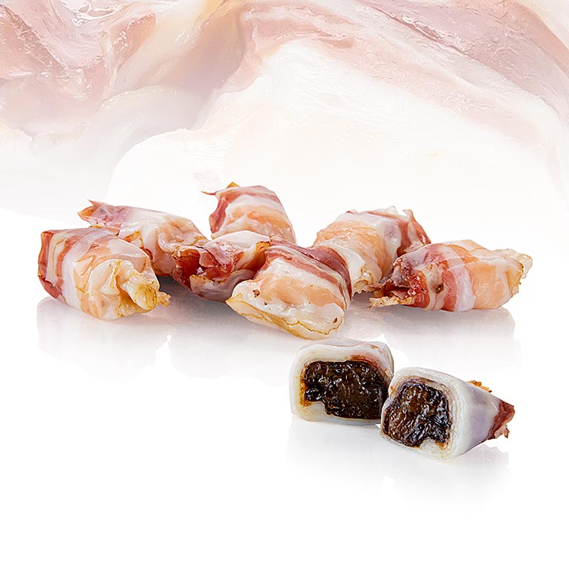 Ameixas de bacon VULCANO, bacon premium e ameixas, da Estiria - 120g - caixa