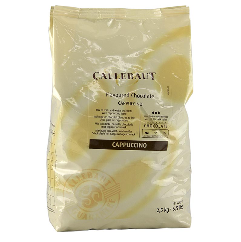 Massa decorativa aromatitzada - Cappuccino, Callets, Couverture, Barry Callebaut - 2,5 kg - bossa
