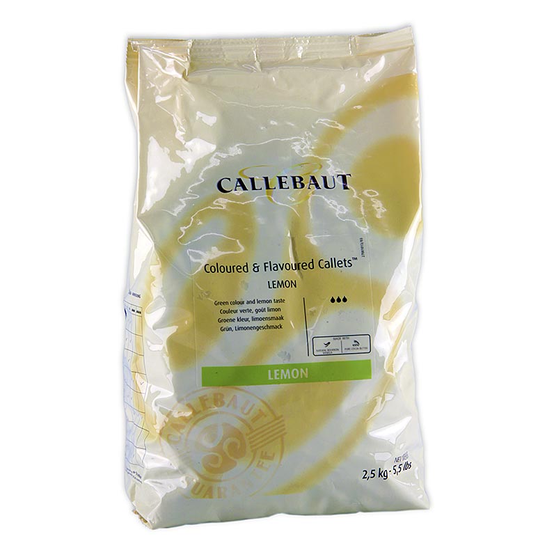 Maustettu koristemassa - Lemon, Barry Callebaut, Callets - 2,5 kg - laukku