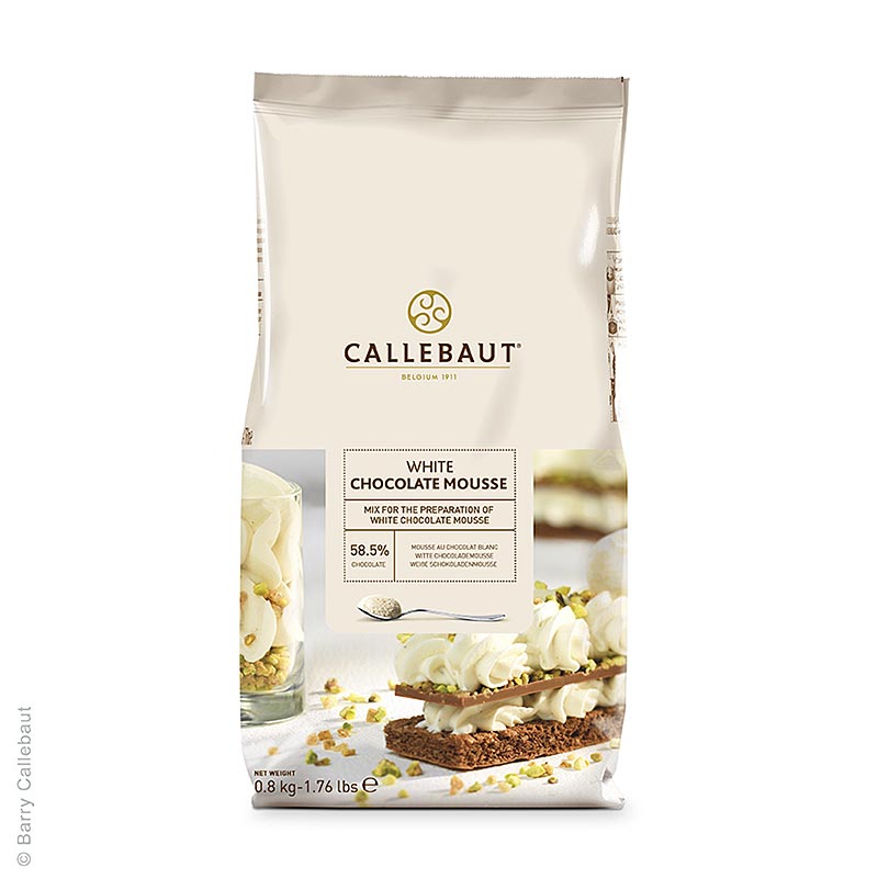 Callebaut Mousse au Chocolat - bubuk, putih - 800 gram - tas