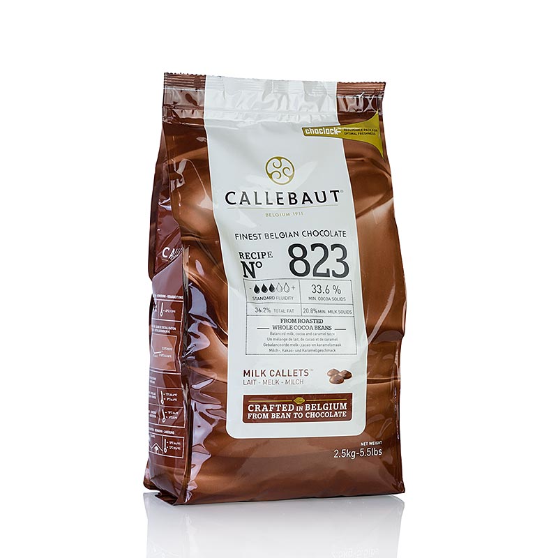 Callet Callebaut Couverture - Susu Utuh, 33,6% Kakao (823NV) - 2,5kg - tas Callet Callebaut Couverture - Susu Utuh, 33,6% Kakao (823NV) - 2,5kg - tas