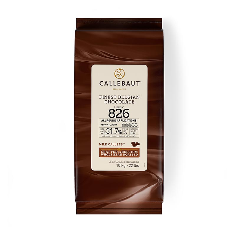 Callebaut Couverture- leche entera para chocolates, 31% cacao - 5 kilos - bloquear