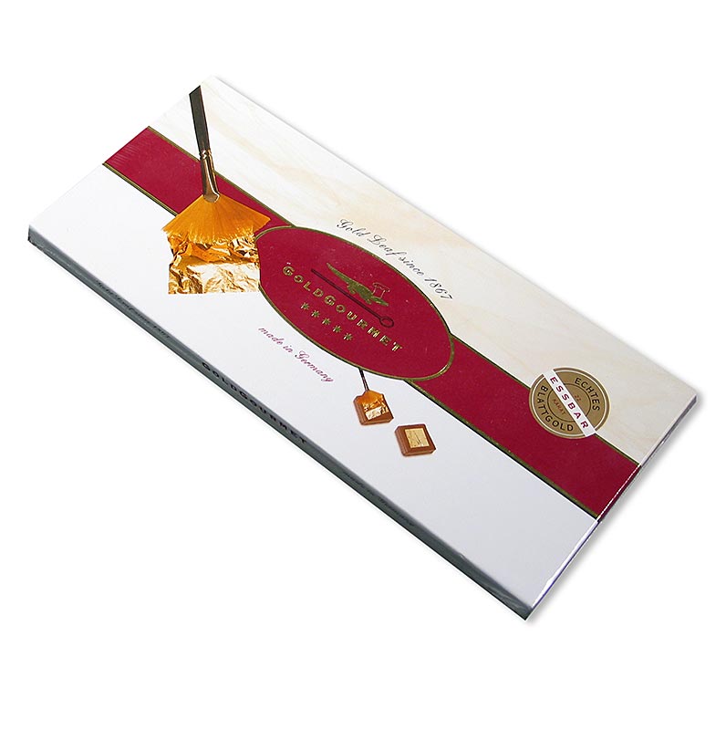 Oro - Set, 12 foglie d`oro 50x50 mm, 22 carati, pennello, E175 - 2 pezzi. - scatola