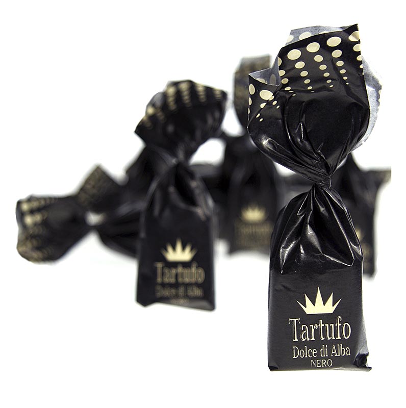 Praline truffle dari Tartuflanghe Tartufo Dolce di Alba NERO a 14g, kertas hitam - 1kg - tas