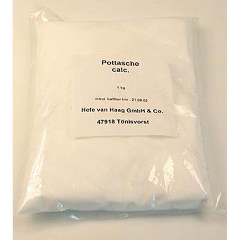 Potassa - carbonato di potassio, per impasto di pan di zenzero, E501 - 1 kg - Borsa