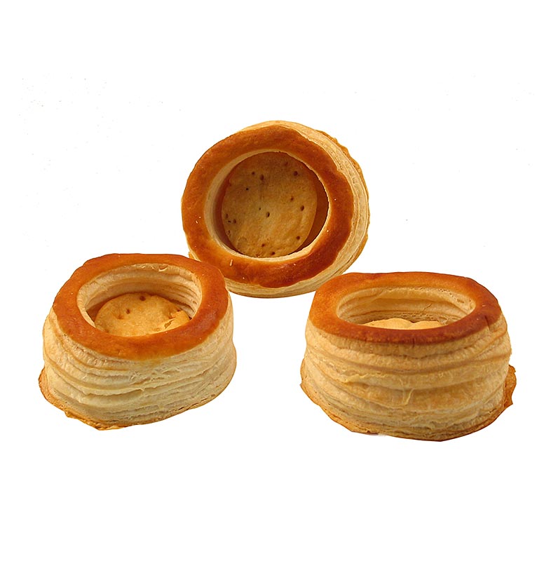 Pasteis folhados tamanho rainha, Ø 8cm, HUG - 2,88kg, 72 pecas - Cartao