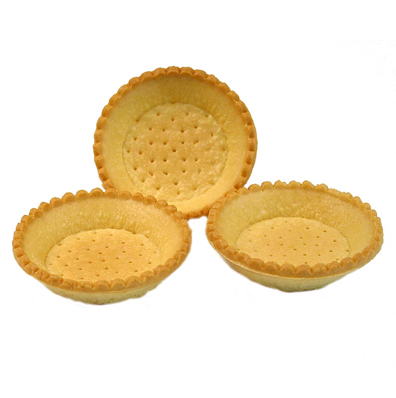 Tartaletas de postre, redondas, Ø 9cm, Al. 2cm, masa quebrada - 3,19 kg, 120 piezas - Cartulina