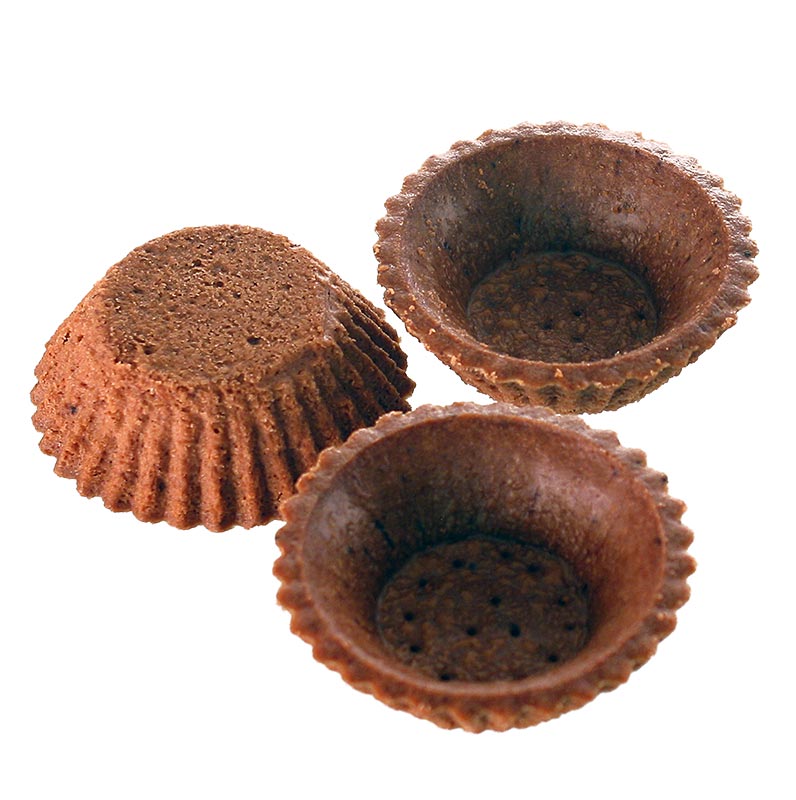 Tartaletes de postres, rodones, Ø 6cm, H 2cm, pasta brisa de xocolata - 2,98 kg, 210 peces - Cartro