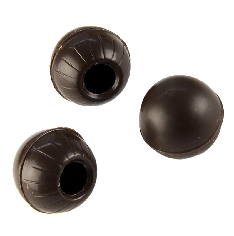 Bolas ocas de trufa, chocolate amargo, Ø 25 mm, Valrhona - 1,3 kg, 504 pecas - Cartao