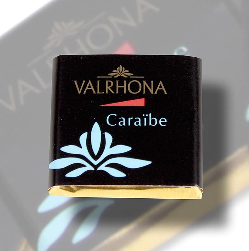 Valrhona Carre Caraibe - tavolette di cioccolato fondente, 66% cacao - 1 kg, 200 x 5 g - scatola
