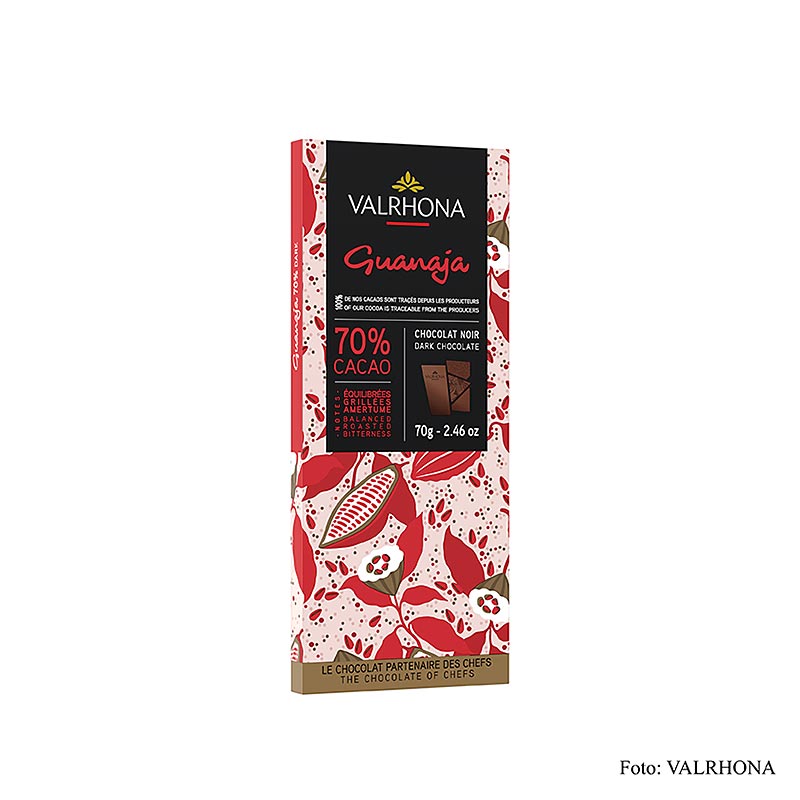 Valrhona Guanaja - dokkt sukkuladhi, 70% kako - 70g - kassa