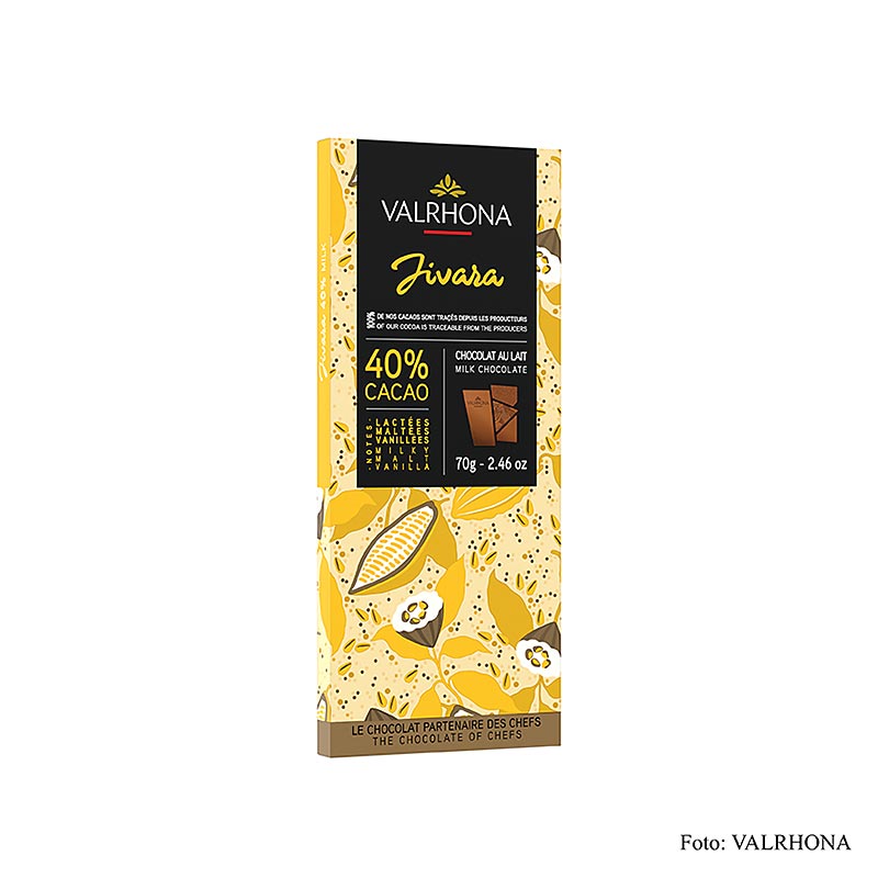 Valrhona Jivara - maitosuklaa, 40% kaakaota - 70 g - laatikko