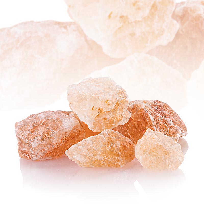 Sal cristal paquistanes, pedacos rosa - 1 kg - bolsa