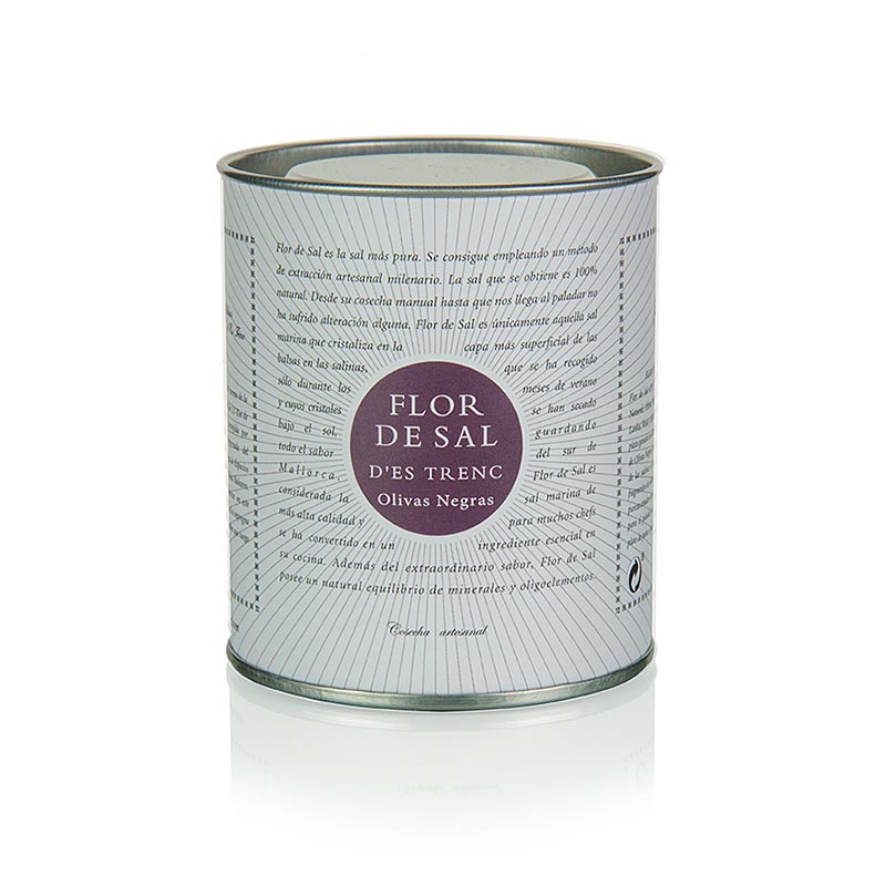 Flor de Sal d`es Trenc - olives negres, de Mallorca, ecologiques - 150 g - llauna