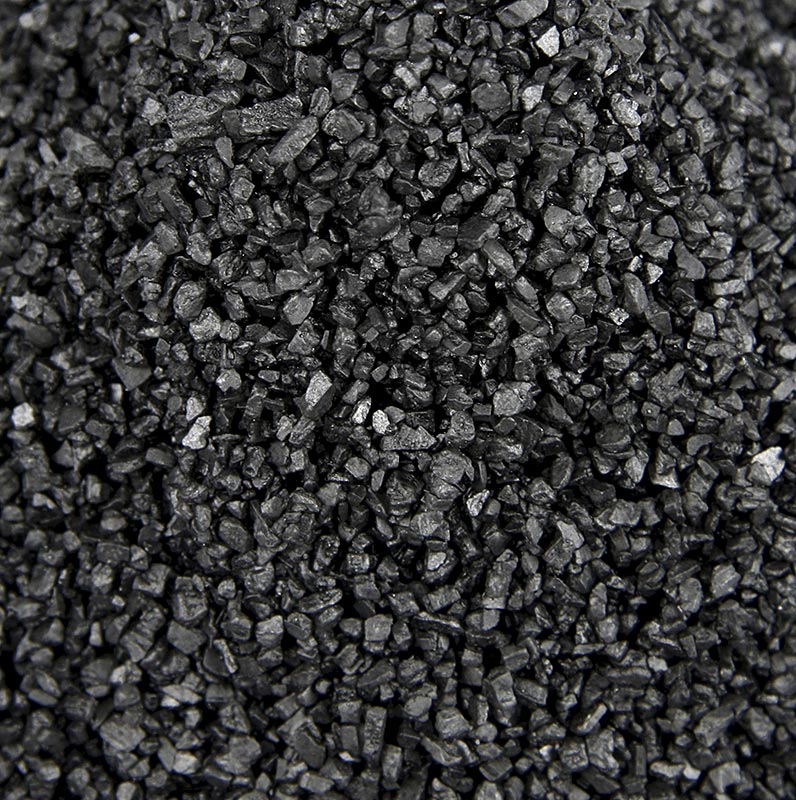 Palm Island, svart Stillahavssalt, dekorativt salt med aktivt kol, grovt, Hawaii - 1 kg - vaska
