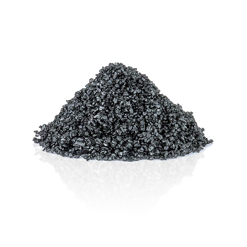 Palm Island, svart Stillahavssalt, dekorativt salt med aktivt kol, grovt, Hawaii - 1 kg - vaska