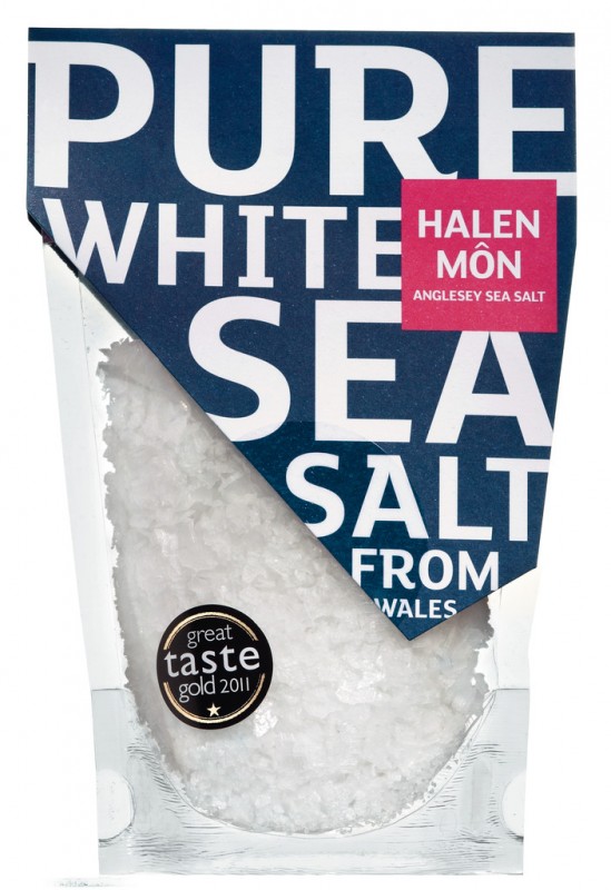 Halen Mon, kepingan garam laut dari Wales - 100 g - sekeping