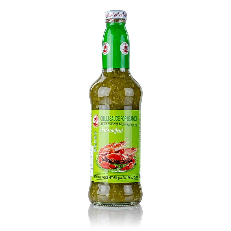 Salsa chili per frutti di mare, verde, marca Cock - 700 ml - Bottiglia