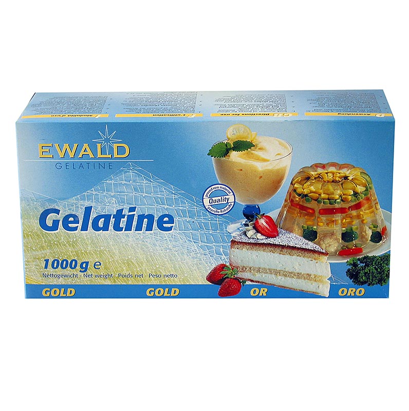 Leaf Gelatin - Gull, 210 Bloom - 1 kg, ca 500 stykki - Pappi