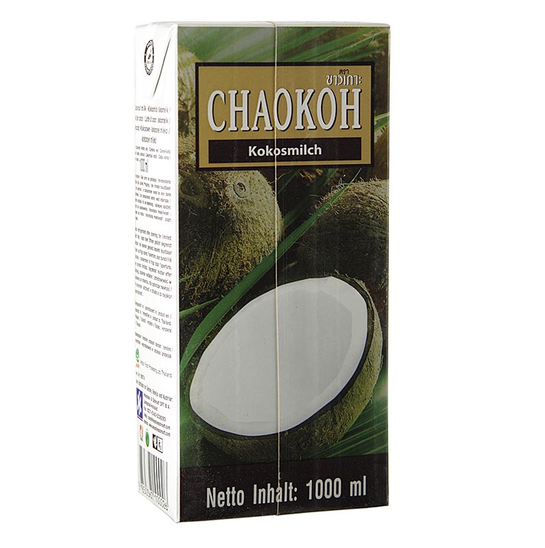 Leite de coco, Chaokoh - 1 litro - Pacote Tetra
