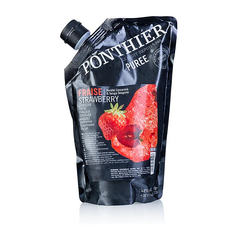 Pure de fresa con azucar Ponthier - 1 kg - bolsa