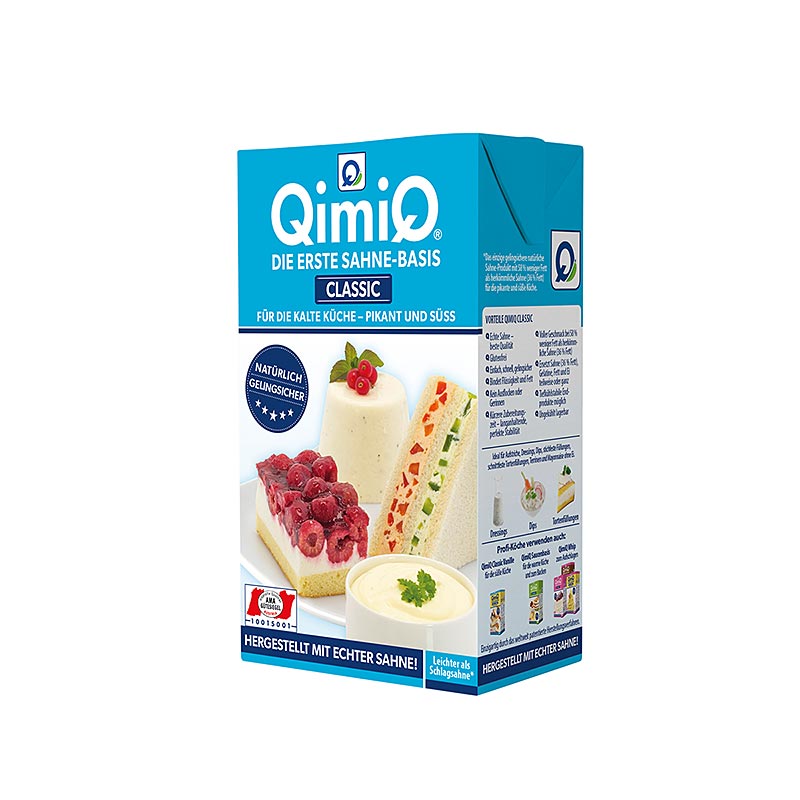 QimiQ Classic Natural, para cocinar, hornear, refinar, 15% de grasa - 250 gramos - tetra