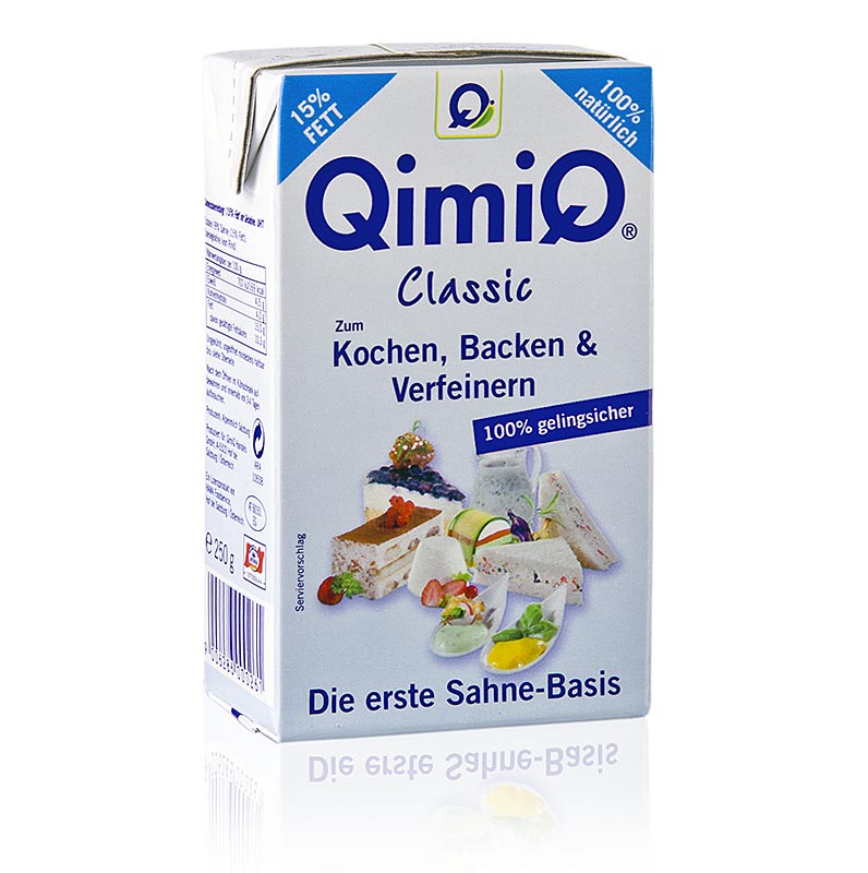 QimiQ Classic Natural, for matlagning, bakning, raffinering, 15% fett - 250 g - Tetra