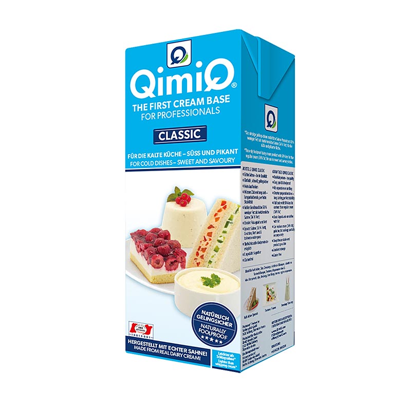 QimiQ Classic Natural, para cozinhar, assar, refinar, 15% de gordura - 1 kg - tetra