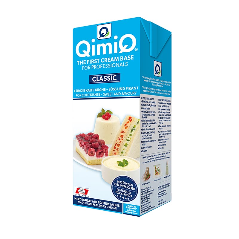 QimiQ Classic Natural, per cucinare, cuocere al forno, raffinare, 15% di grassi - 1 kg - Tetra