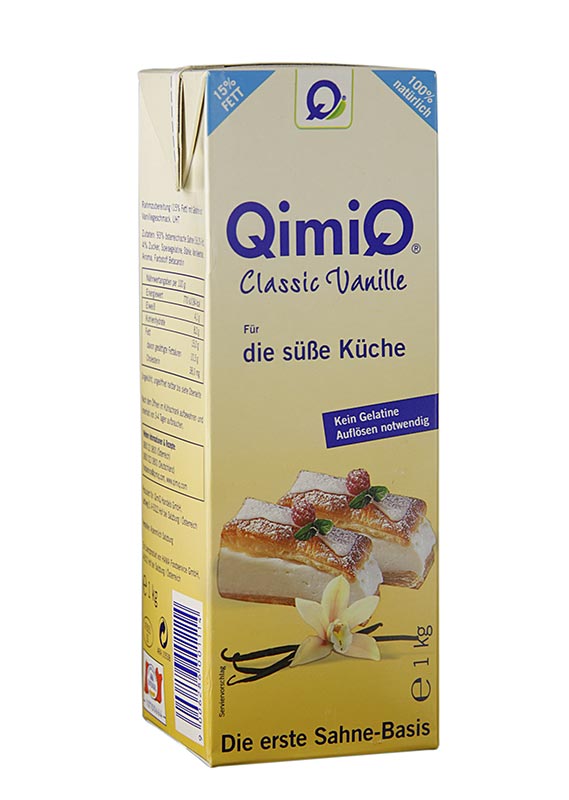 QimiQ Classic Vanilla, para culinaria doce, 15% de gordura - 1 kg - tetra