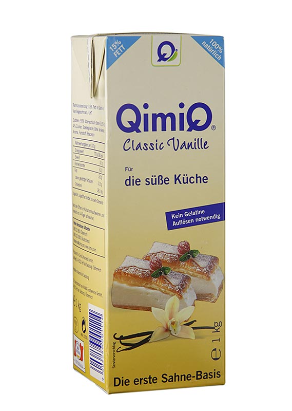 QimiQ Classic Vainilla, para cocina dulce, 15% materia grasa - 1 kg - tetra
