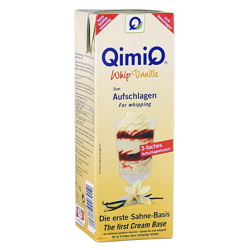 QimiQ Whip Vanilla, sobremesa gelada de chantilly, 17% de gordura - 1 kg - tetra