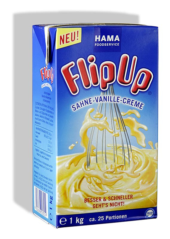 QimiQ Whip Vanilla, postres de nata muntada freda, 17% de greix - 1 kg - Tetra