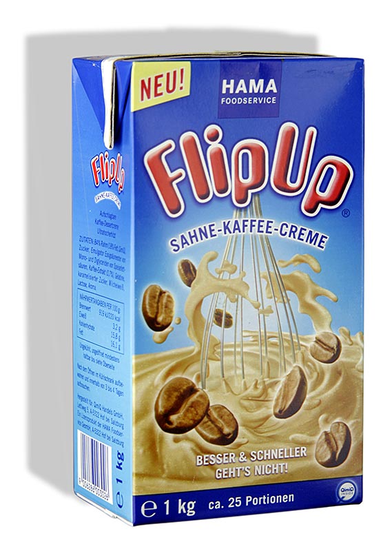 QimiQ Whip kaffi, kaldur theyttur rjomi eftirrettur, 16% fita - 1 kg - Tetra