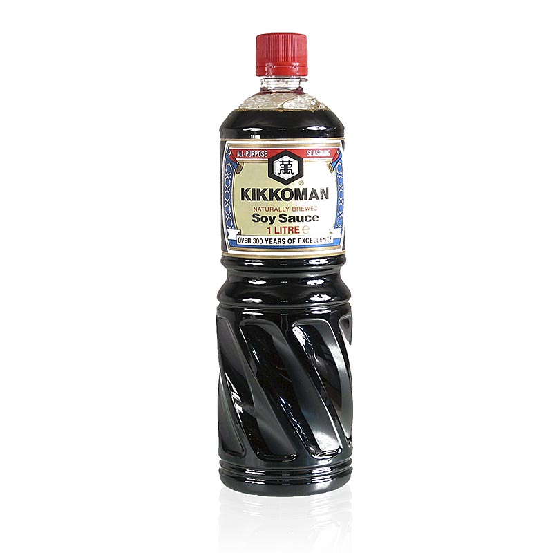 Molho de soja - Shoyu, Kikkoman, Japao - 1 litro - Garrafa PE